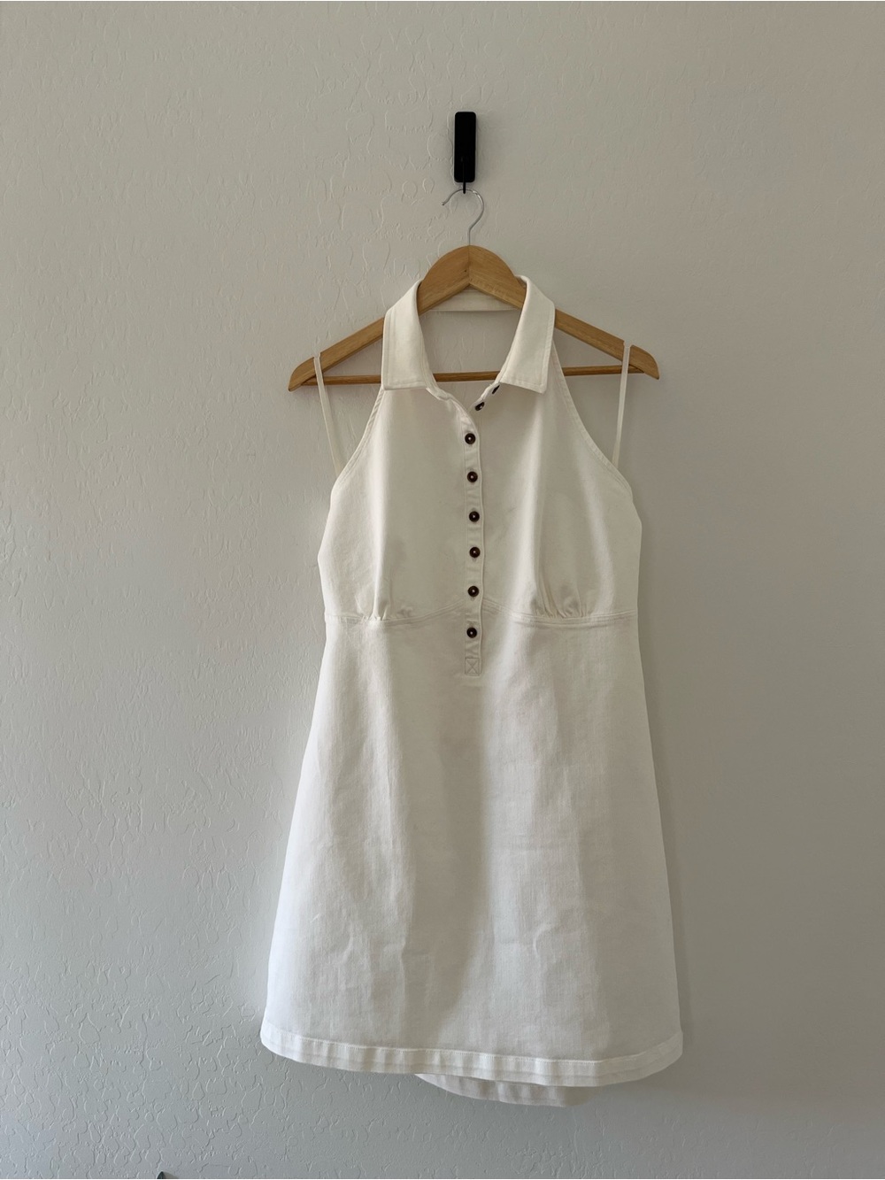 Anthropologie Pilcro Collared Button Front Halter Dress White XL - Picture 2 of 9